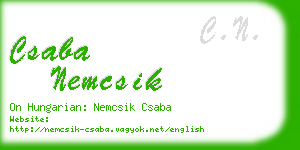 csaba nemcsik business card